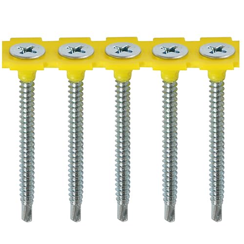 TIMCO Collated Drywall Self-Drilling Bugle Head Silver Screws - 3.5 x 40 Box OF 1000 - 00040COLLSD