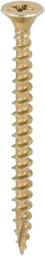 TIMCO C2 Strong-Fix Multi-Purpose Premium Countersunk Gold Woodscrews - 5.0 x 60 Box OF 1000 - 50060C2IND