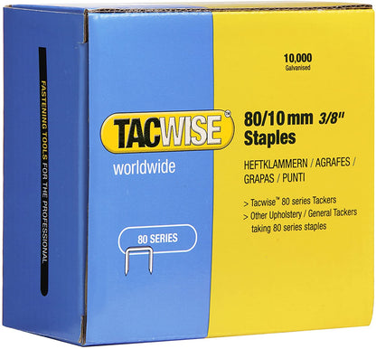 Tacwise 0380 Type 80 / 4 mm Galvanised Upholstery Staples, Pack of 10,000