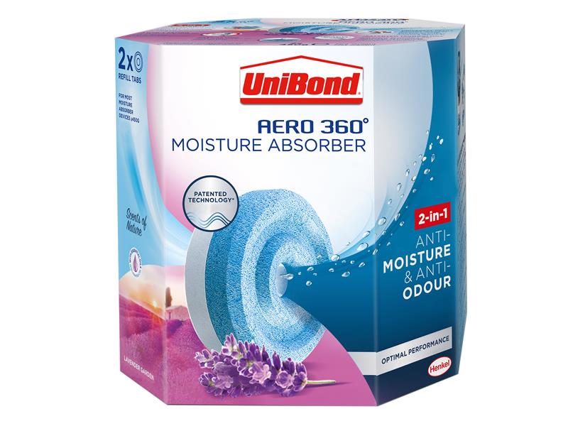 UniBond 2631291 Aero 360 Moisture Absorber Lavender Garden Refills (Pack 2)