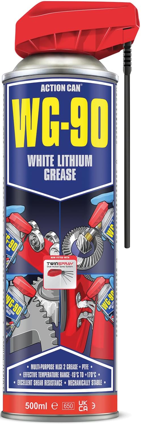 Action Can WG-90 White Lithium Grease Gearbox Lubricant Spray 500ml