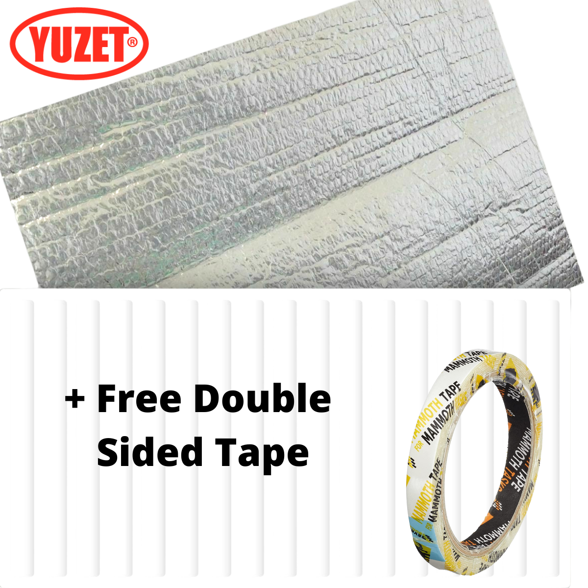 Yuzet 5m Radiator Heat Reflective Insulating Foil with Free Doublesided Tape