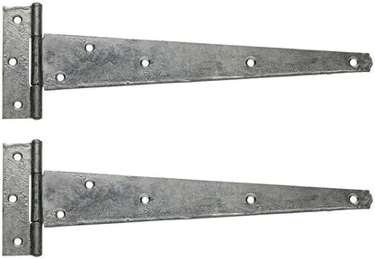 Perry 1 Pair Medium Tee Hinge 12" Bright Zinc Plated for gates shed doors