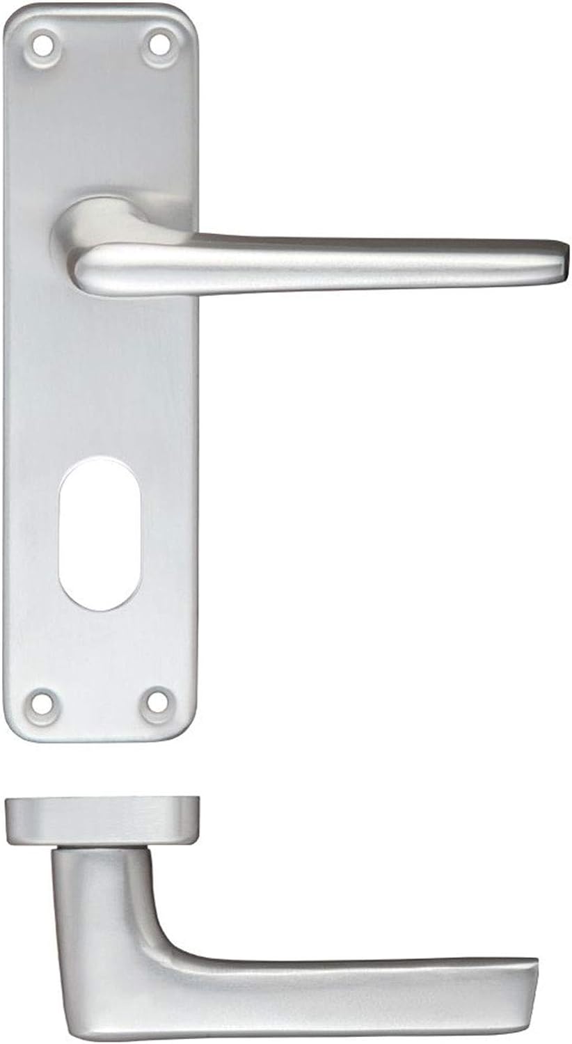 ZOO CONTRACT LEVER ON OVAL PROFILE BACKPLATE SATIN ALUMINIUM