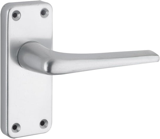 ZOO CONTRACT LEVER ON LATCH BACKPLATE SATIN ALUMINIUM 40MM X 102MM