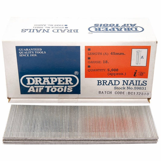 DRAPER 59831 - 45mm Brad Nails (5000)