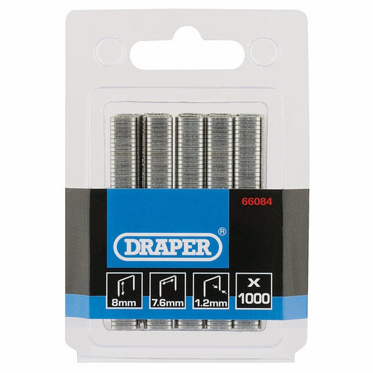 DRAPER 66084/85/88 - Packs of 1000 Staples 8mm, 10mm, 12mm