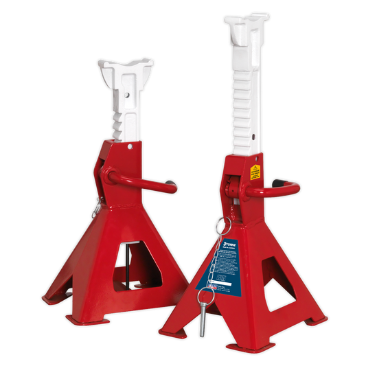 SEALEY - AAS3000 Axle Stands (Pair) 3tonne Capacity per Stand Auto Rise Ratchet