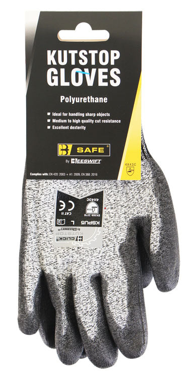 Beeswift - KUTSTOP POLYURETHANE BLACK GLOVE XL 10 - Black