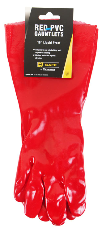 Beeswift - PVC GAUNTLET RED 16" - Red
