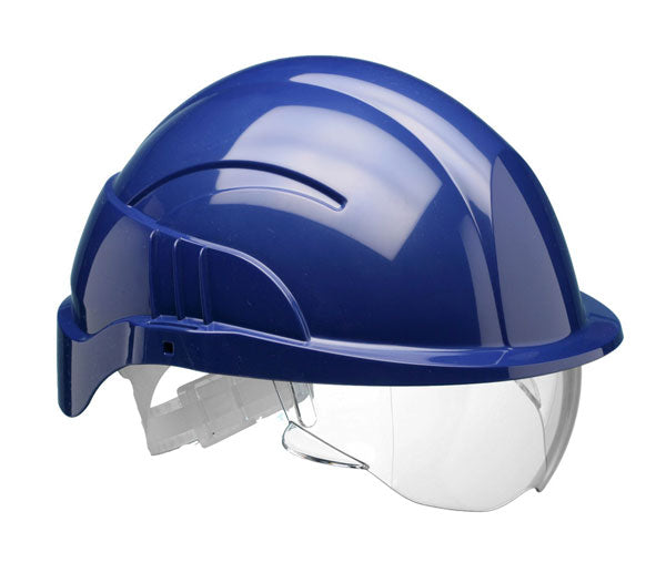Centurion - VISION PLUS SAFETY HELMET BLUE C/W INTEGRATED VISOR - Blue