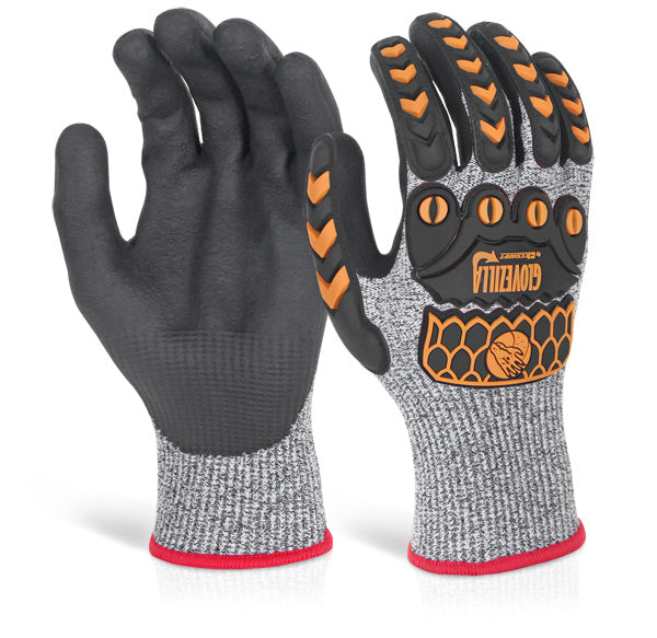 MOQ 5 - Glovezilla - GLOVEZILLA NITRILE PALM COATED GLOVE GREY XL - Grey