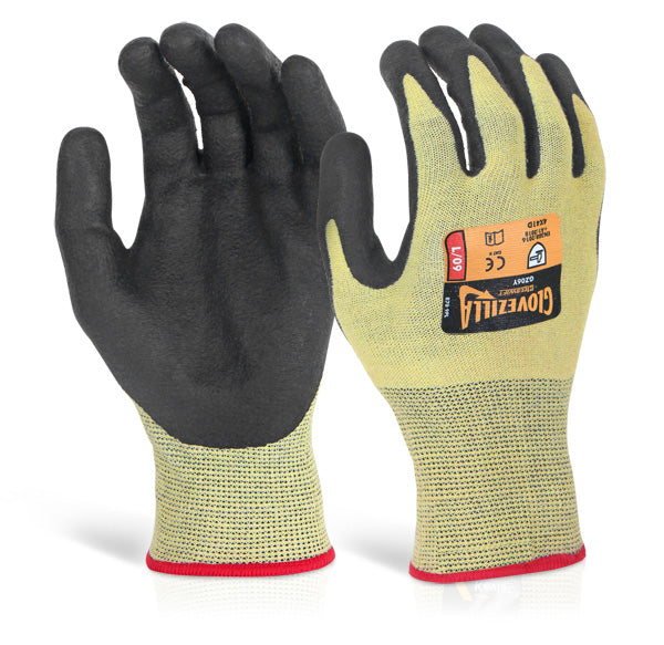 MOQ 5 - Glovezilla - GLOVEZILLA NITRILE PALM COATED GLOVE YELLOW XL - Yellow