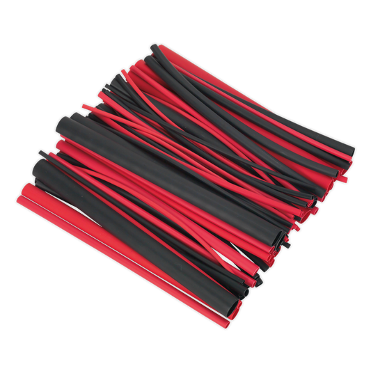SEALEY - HSTAL72BR Heat Shrink Tubing Assortment 72pc Black & Red Adhesive Lined 200mm