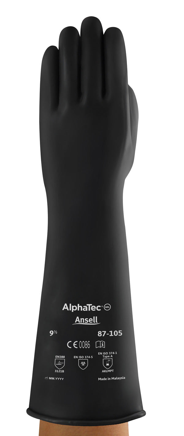 Ansell - IND LATEX HW 17" 8.5-09 (87-105) - Black