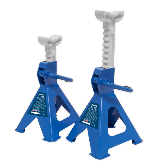 SEALEY - VS2002BL Axle Stands (Pair) 2tonne Capacity per Stand Ratchet Type - Blue