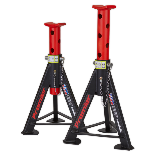 SEALEY - AS6R Axle Stands (Pair) 6tonne Capacity per Stand - Red
