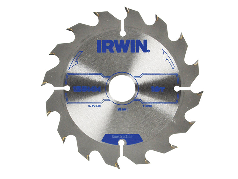 IRWIN® 1897086 Construction Circular Saw Blade 125 x 20mm x 16T ATB