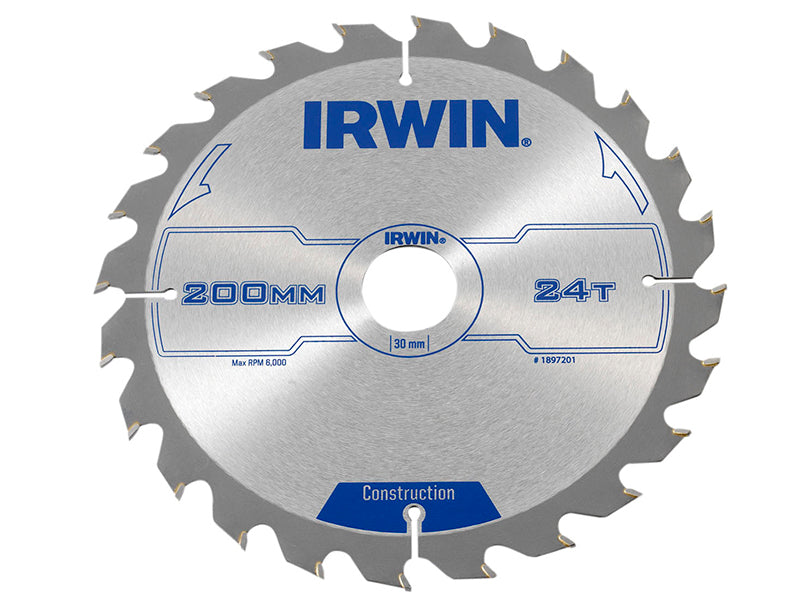 IRWIN® 1897201 Construction Circular Saw Blade 200 x 30mm x 24T ATB