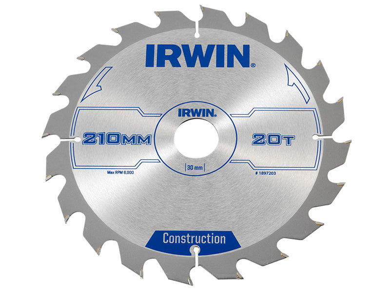 IRWIN® 1897203 Construction Circular Saw Blade 210 x 30mm x 20T ATB