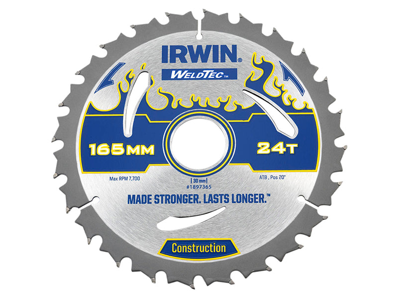 IRWIN® 1897365 Weldtec Circular Saw Blade 165 x 30mm x 24T ATB