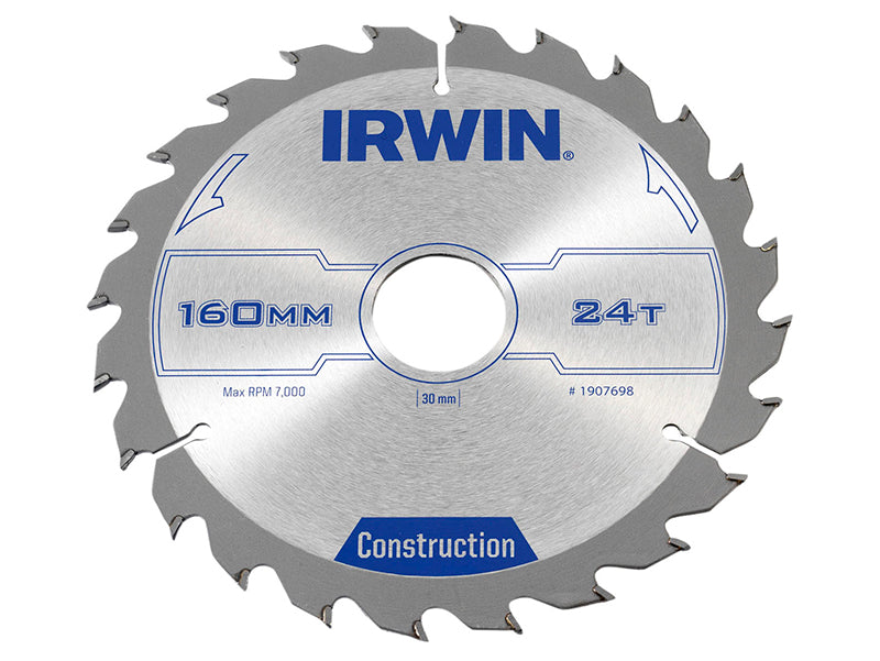IRWIN® 1907698 Construction Circular Saw Blade 160 x 30mm x 24T ATB
