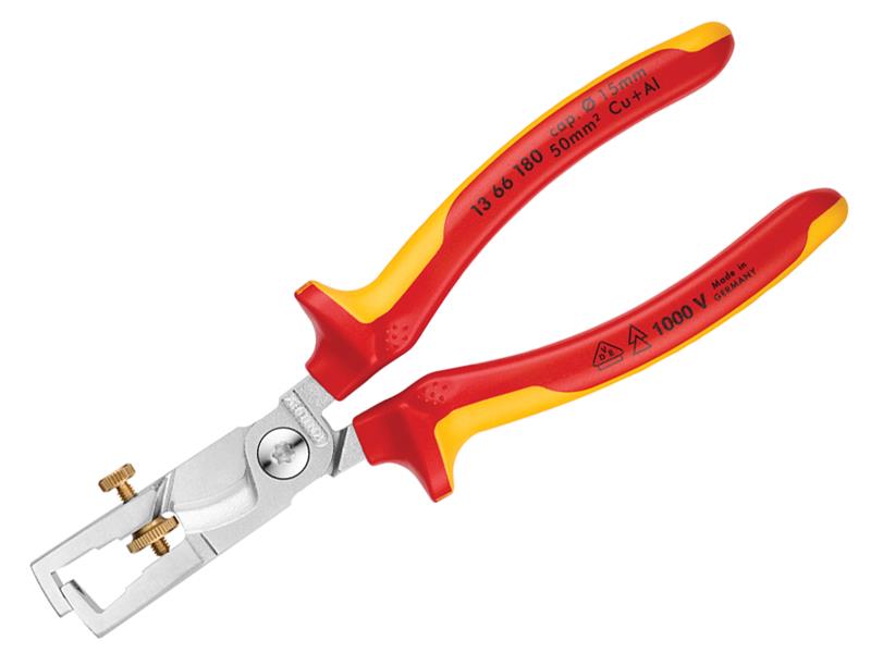 Knipex 13-66-180 SB VDE StriX Insulation Stripper with Cable Shears 180mm