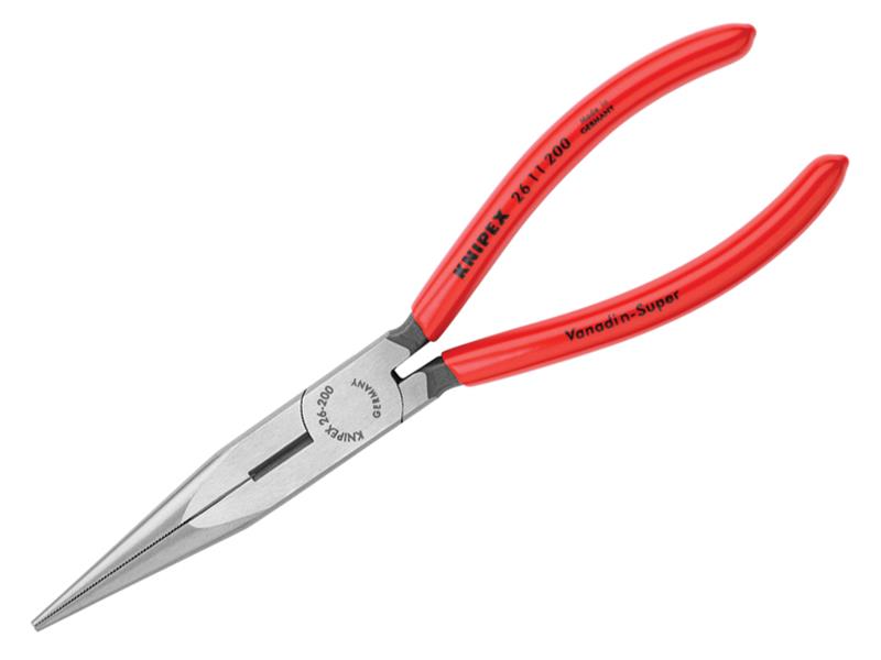 Knipex 26 11 200 SB Long Snipe Nose Side Cutting Pliers PVC Grips 200mm (8in)