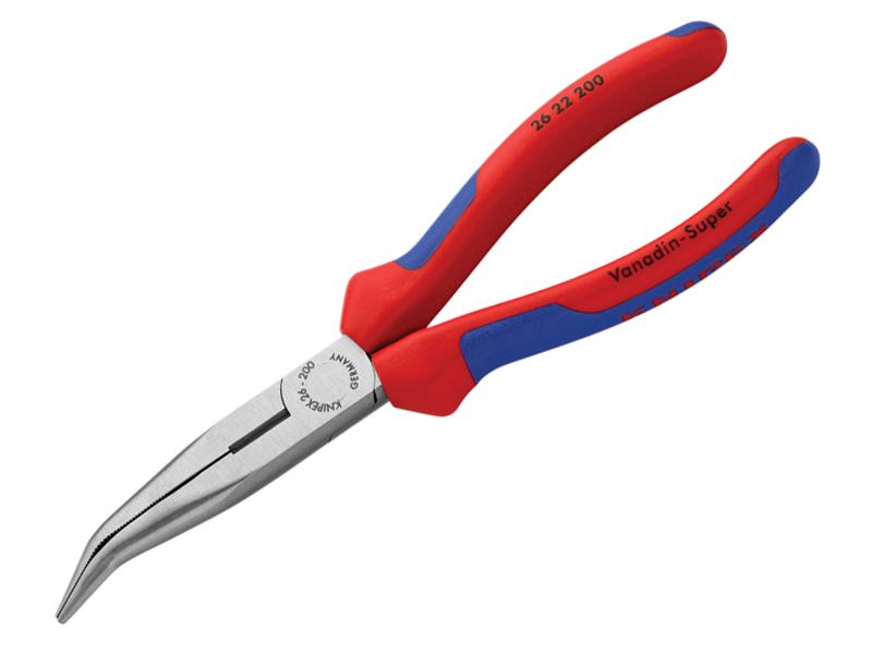 Knipex 26 22 200 SB Bent Snipe Nose Side Cutting Pliers Multi-Component Grip 200mm (8in)