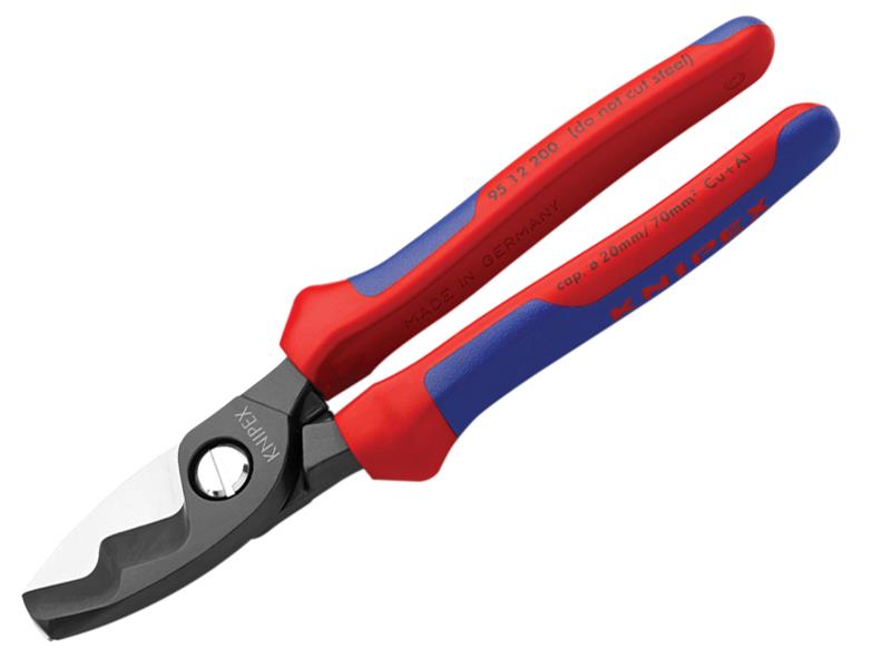Knipex 95 12 200 Cable Shears Twin Cutting Edge Multi-Component Grip 200mm (8in)