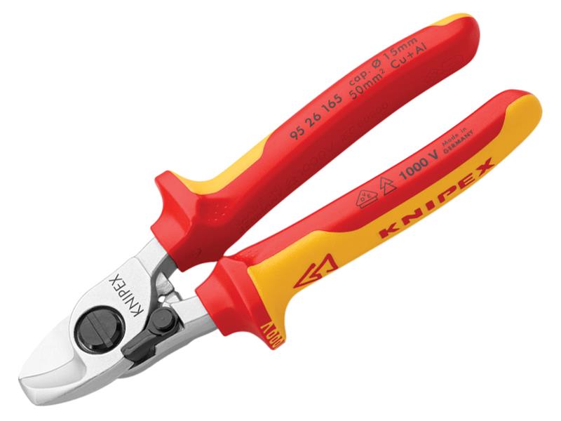 Knipex 95 26 165 SB VDE Cable Shears with Return Spring 165mm
