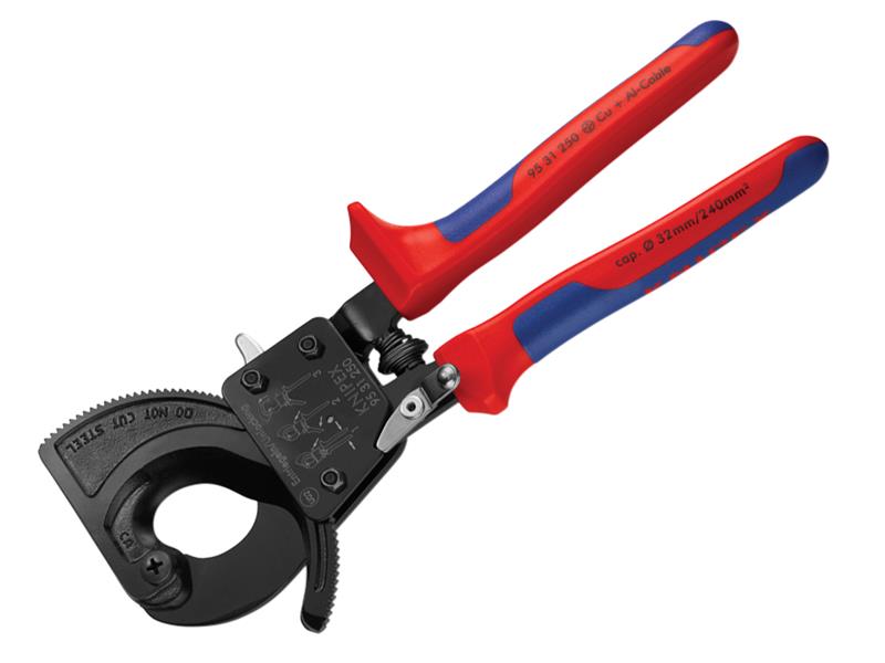 Knipex 95 31 250 Cable Shears Ratchet Action Multi-Component Grip 250mm (10in)