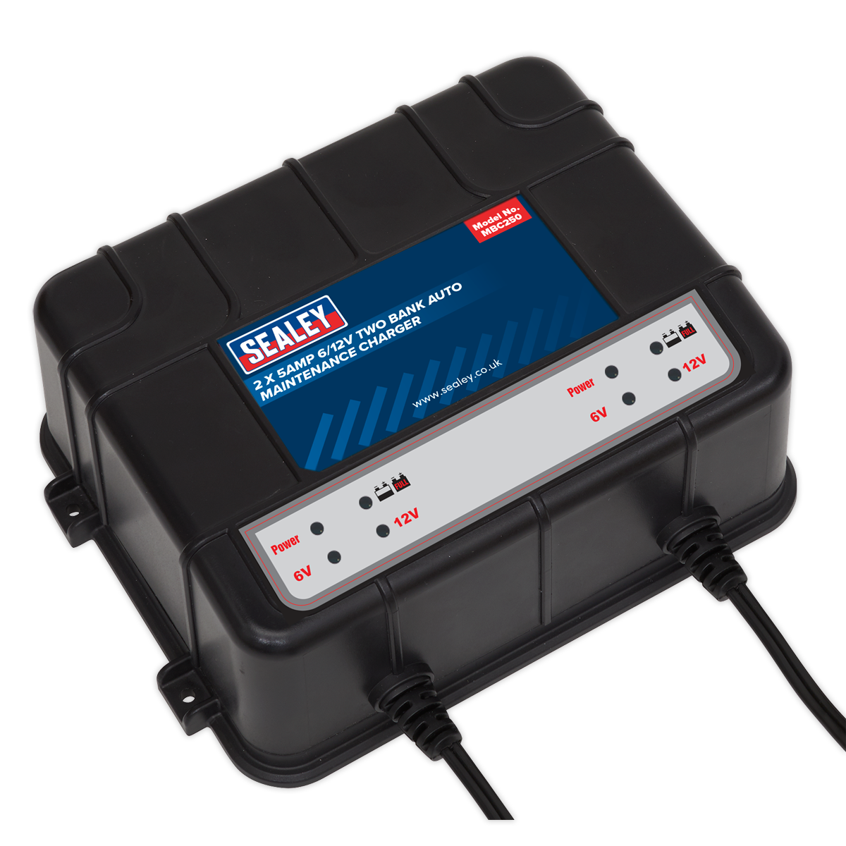 SEALEY - MBC250 Two Bank 6/12V 10Amp (2 x 5A) Auto Maintenance Charger