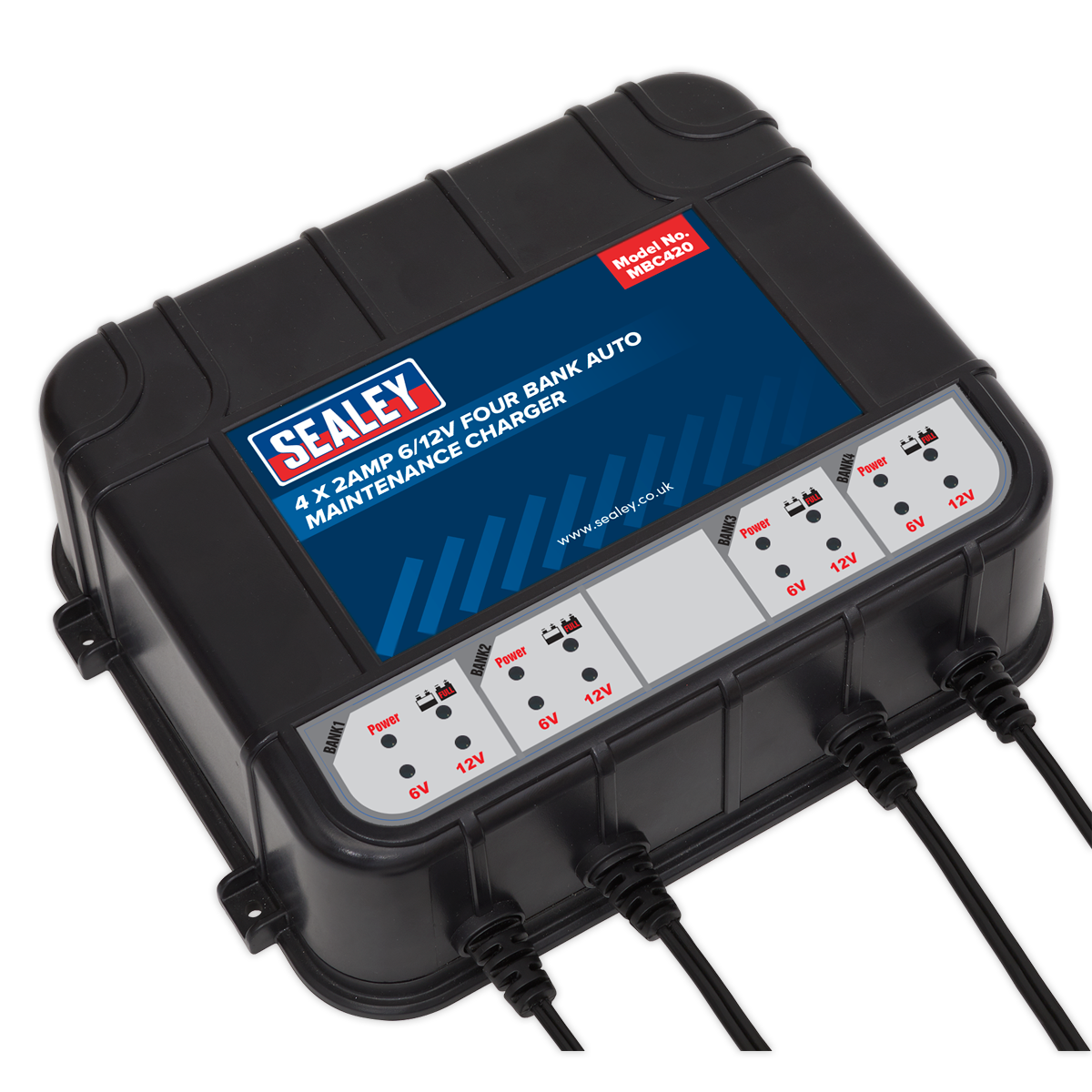 SEALEY - MBC420 Four Bank 6/12V 8Amp (4 x 2A) Auto Maintenance Charger