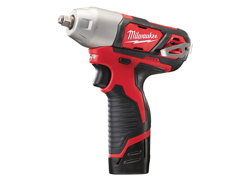 Milwaukee 4933443899 M12 BIW38-202C Sub-Compact 3/8in Impact Wrench 12V 2 x 2.0Ah Li-ion