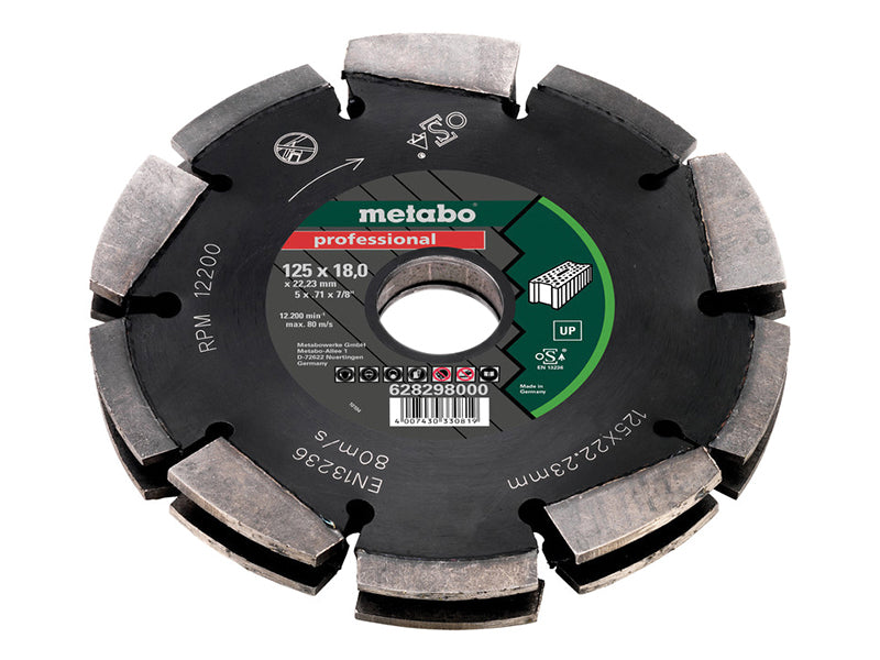 Metabo 628298000 2 Row Professional UP Universal Wall Chaser Blade 125 x 18 x 22.23mm