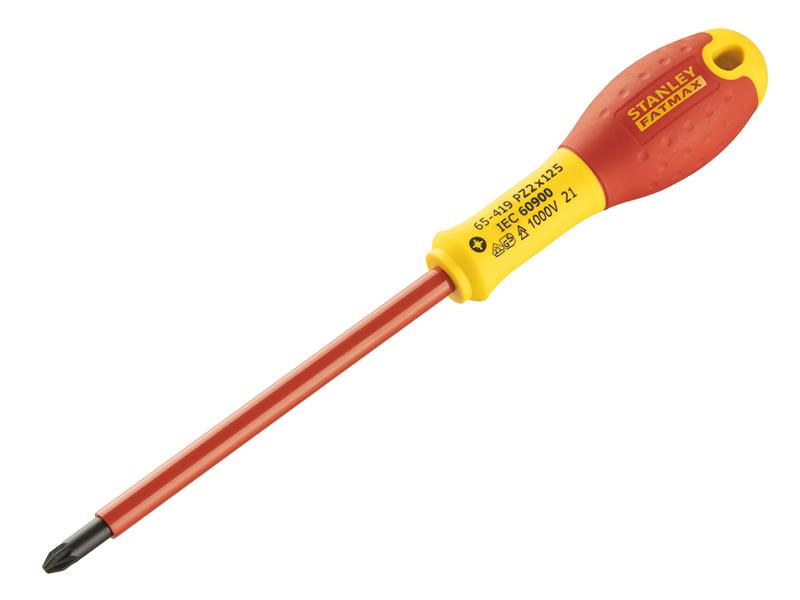 STANLEY® 0-65-419 FatMax® VDE Insulated Screwdriver Pozidriv Tip PZ2 x 125mm