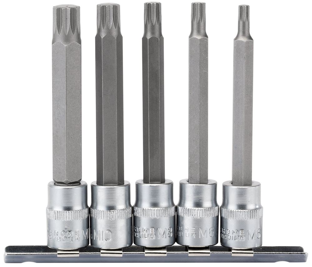 Draper 5PC SPLINE 3/8 SET 100MM 16349 Spline Socket Bit Set, 3/8" Sq. Dr. (5 Piece)