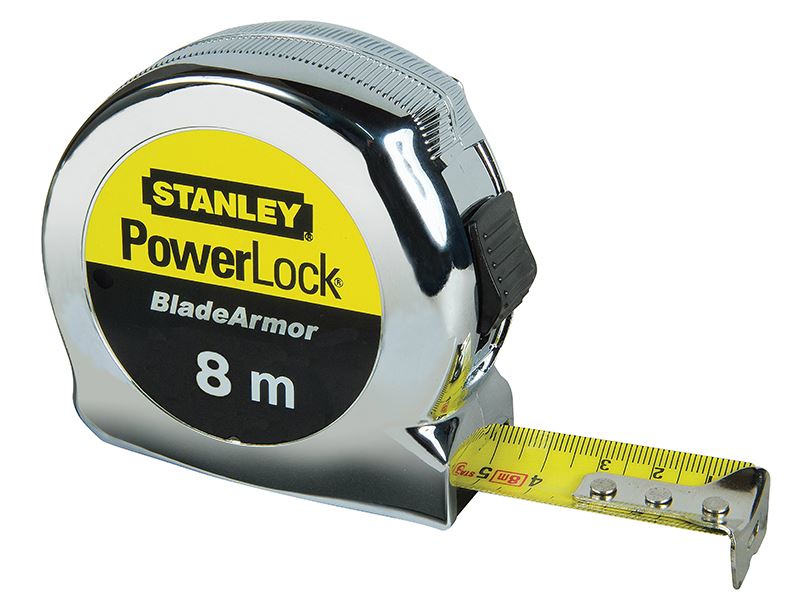 STANLEY 0-33-527 PowerLock� BladeArmor Pocket Tape 8m (Width 25mm) (Metric only)