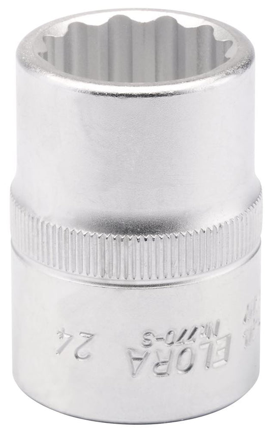 00723 Elora Elora Bi-Hexagon Socket, 3/4 Sq. Dr., 24mm 770-S 24 3/4 Sockets Professional Trade DIY Workshop Garage Use