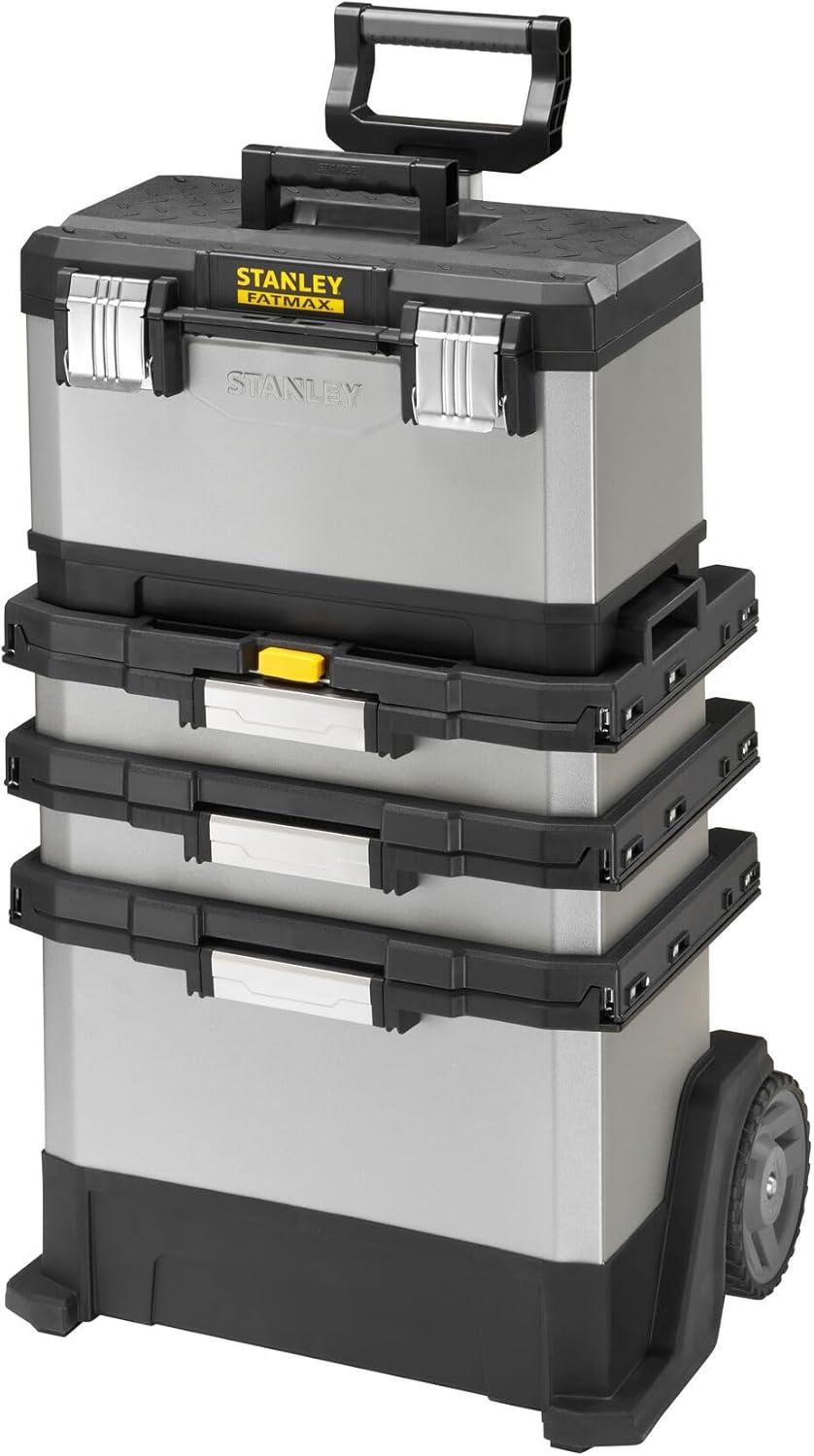 Stanley FatMax Rolling Tool Box Workshop Metal Plastic Storage Case 1-95-622