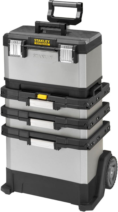 Stanley FatMax Rolling Tool Box Workshop Metal Plastic Storage Case 1-95-622