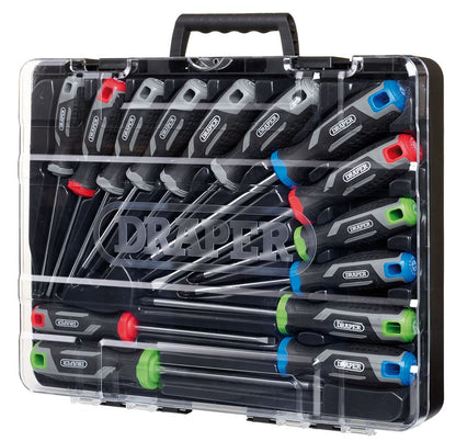 Draper SET 7 - 14PC SET - REGULAR (L) Soft Grip Screwdriver Set with Draper TX-STARÂ® (14 Piece)