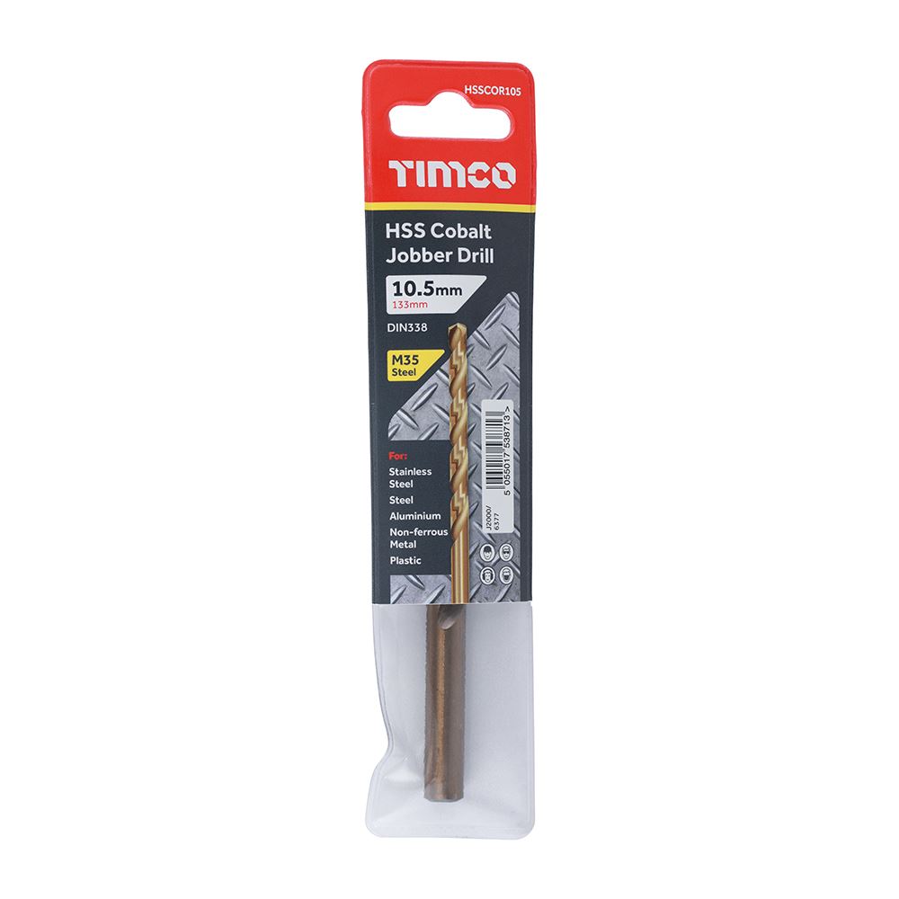 TIMCO HSS-CO Jobber Drill Bit Cobalt 10.5mm Pack 1