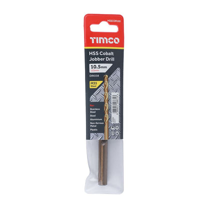 TIMCO HSS-CO Jobber Drill Bit Cobalt 10.5mm Pack 1