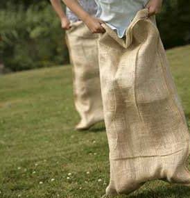 Yuzet Adults and Kids School Sports Day Jump Sack Race Racing Hessian Jute Bag