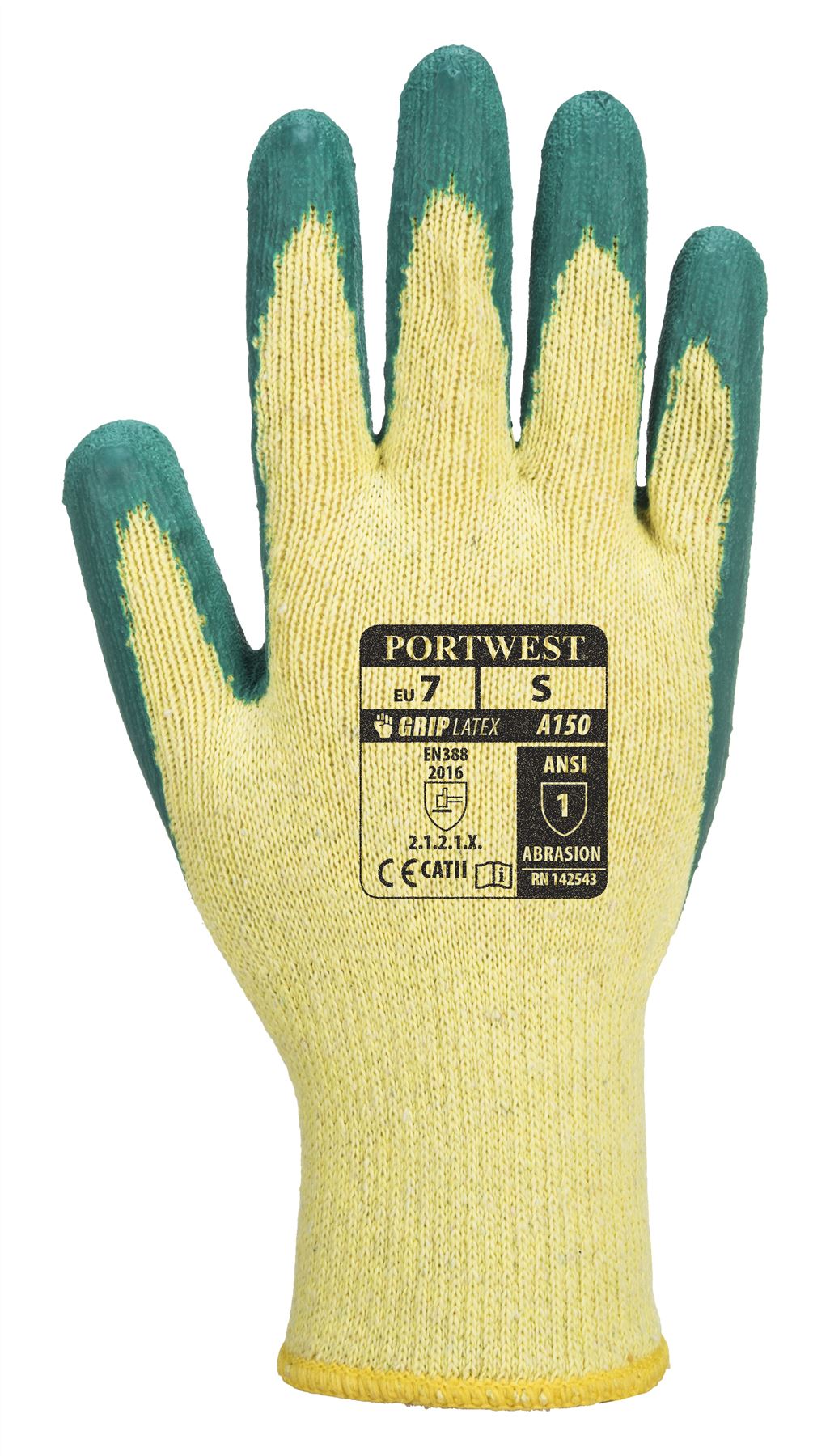 PORTWEST A150 Classic Grip Glove Latex Green Sz Medium M garden work Builder PPE
