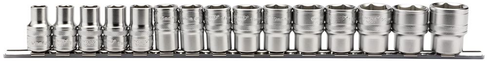 Draper 1/2 15PC METRIC SOCKET RAIL 16496 Metric Socket on a Metal Rail, 1/2" Sq. Dr. (15 Piece)