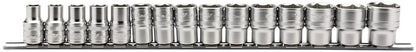 Draper 1/2 15PC METRIC SOCKET RAIL 16496 Metric Socket on a Metal Rail, 1/2" Sq. Dr. (15 Piece)