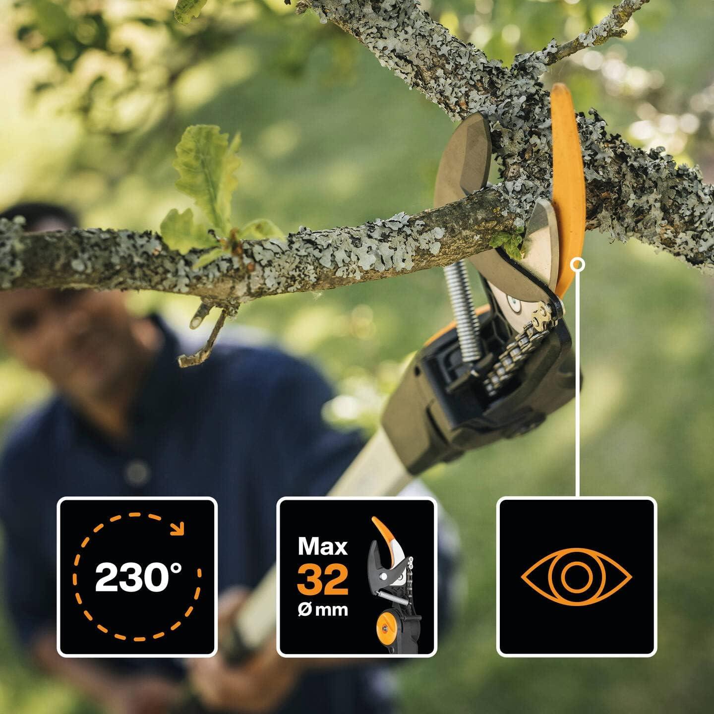 Fiskars 1023624 PowerGear X Telescopic Tree Pruner 2.4 - 4m Bypass